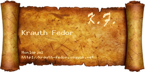 Krauth Fedor névjegykártya